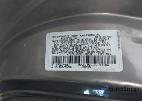 1999 Toyota Sienna Xle from USA, damaged, VIN 4T3ZF13C0XU138502